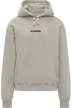 Jil Sander Sweathshirts & Hoodies, Herre, Grå, XL, Bomuld, Logo Hættetrøje Sweatshirt