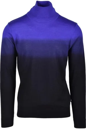 HUGO BOSS Strik, Herre, Blå, XL, Uld, Uld Silke Blanding Trøje