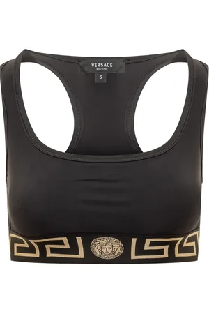 VERSACE Sport, Dame, Sort, XS, Uld, Sport BH Top til Aktive Kvinder
