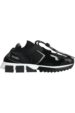 Dolce & Gabbana Sko, Dame, Sort, 40 EU, Bomuld, Sort Mesh Trekking Sneakers med Riflet Sål