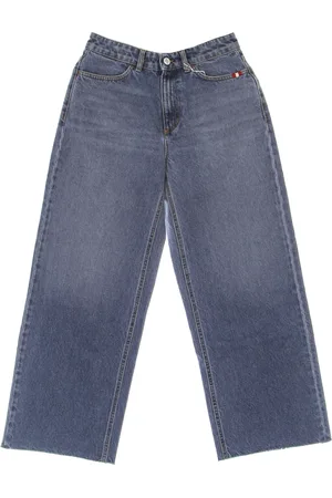 AMISH Jeans, Dame, Blå, W27, Bomuld, Højtaljede stenvaskede jeans