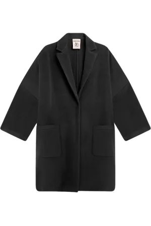 SEMICOUTURE Frakke, Dame, Sort, S, Uld, Uldfrakke med Oversized Pasform