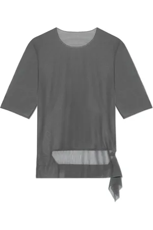 Y-3 Top, Dame, Grå, M, Polyester, T-shirt med dekorativ finish