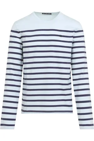 Acne Studios Top, Herre, Hvid, XL, Bomuld, Lyseblå Langærmet T-shirt