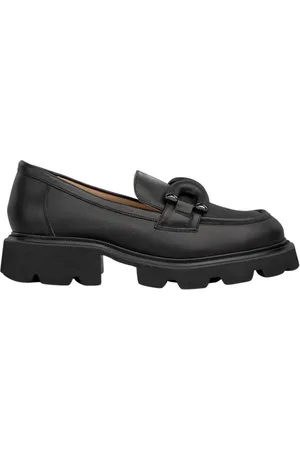 Alma en Pena Sko, Dame, Sort, 38 EU, Læder, Loafer med platformsdetaljer