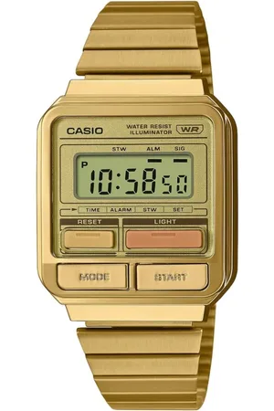 Casio Tilbehør, Dame, Gul, ONE SIZE, Uld, Guld Stål Digital Kvarts Ur