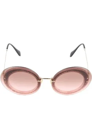 Miu Miu Pre-owned, Dame, Lyserød, ONE SIZE, Tyl, Pre-owned Glas solbriller