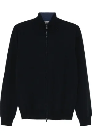 corneliani Strik, Herre, Blå, M, Uld, Luksus Uld Cashmere Cardigan