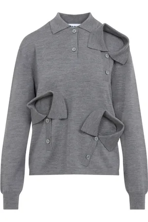Moschino Top, Dame, Grå, 2XS, Uld, Grå Sweater med Stil 0485