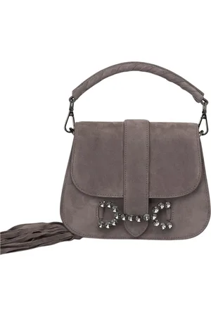 Alma en Pena Taske, Dame, Grå, ONE SIZE, Uld, Rhinestone spænde clutch taske