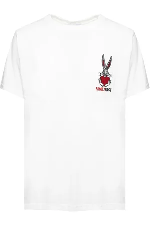 Family First Top, Herre, Hvid, S, Bomuld, B-Hugs Crewneck T-shirt med Bugs Bunny