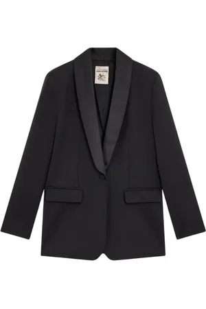 SEMICOUTURE Jakke, Dame, Sort, L, Uld, Sort uldblazer