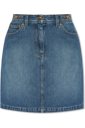 VERSACE Nederdel, Dame, Blå, L, Denim, Denim nederdel