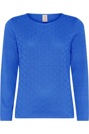 Skovhuus Strik, Dame, Blå, XL, Bomuld, Feminin O-Neck Pullover Bluse Marlin