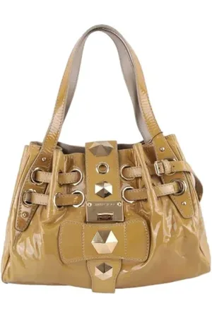 Jimmy Choo Pre-owned, Dame, Gul, ONE SIZE, Uld, Pre-owned Canvas skuldertasker