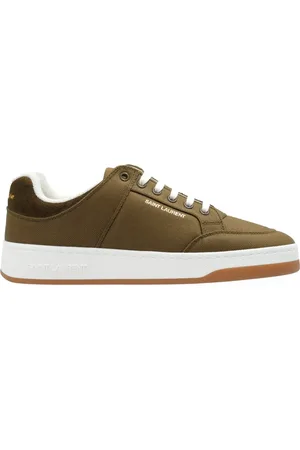 Saint Laurent Sko, Dame, Grøn, 41 EU, Uld, Grønne Sneakers Stilfulde Rund Tå Snøring