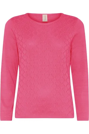 Skovhuus Strik, Dame, Lyserød, 2XL, Bomuld, Feminin O-Neck Pullover Bluse Peony