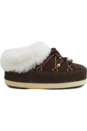 Moon Boot Sko, Dame, Brun, 35 EU, Uld, Brune ankelstøvler med falsk pelskant