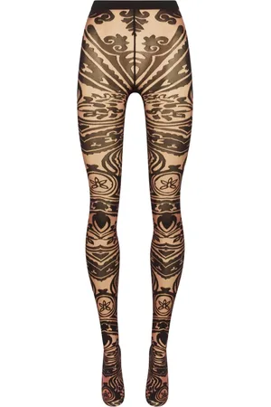 Wolford Undertøj, Dame, Sort, S, Tattoo Strømpebukser Brun