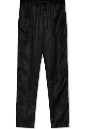 Dolce & Gabbana Bukser, Herre, Sort, XL, Uld, Silkebukser med monogram