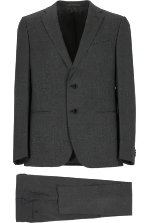 CARUSO Jakkesæt, Herre, Grå, 2XL, Uld, Grå ulddragt med klassisk revers