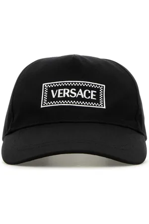 VERSACE Tilbehør, Herre, Sort, 58 CM, Bomuld, Stilfuld Sort Bomuld Baseball Kasket
