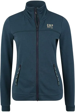 ONLY Sweathshirts & Hoodies, Dame, Grøn, L, Bomuld, Kvinders sportsjakke lynlås høj hals