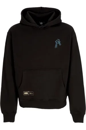 DOLLY NOIRE Sweathshirts & Hoodies, Herre, Sort, XL, Bomuld, Sort hættetrøje med lomme foran