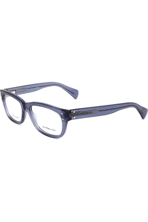 Alexander McQueen Tilbehør, unisex, Blå, ONE SIZE, Blå Acetatrammer med gennemsigtig skive