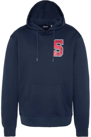 Schott NYC Sweathshirts & Hoodies, Herre, Blå, 2XL, Bomuld, Blå hættetrøje i bomuld