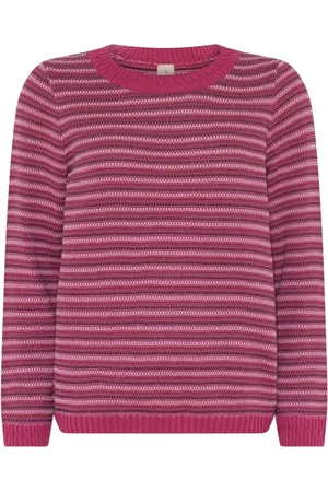 Skovhuus Strik, Dame, Lyserød, M, Bomuld, Mini Jaquard O-Neck Pullo Bluse