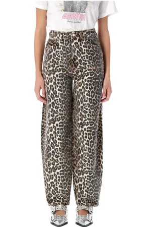 Ganni Bukser, Dame, Flerfarvet, W26, Denim, Leopard Denim Starry Jeans