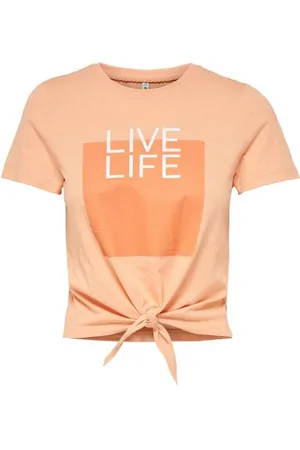 ONLY Top, Dame, , L, Uld, Front Print Round Neck T-shirt