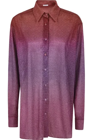 Oseree Bluser & Skjorter, Dame, Flerfarvet, S/M, Solnedgang Trykt Lurex Skygge Skjorte