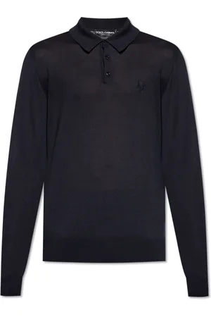 Dolce & Gabbana Strik, Herre, Blå, L, Langærmet polo