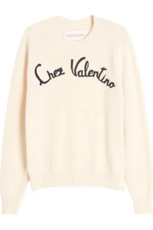 VALENTINO Strik, Herre, , S, Uld, Broderet Jersey Sweater