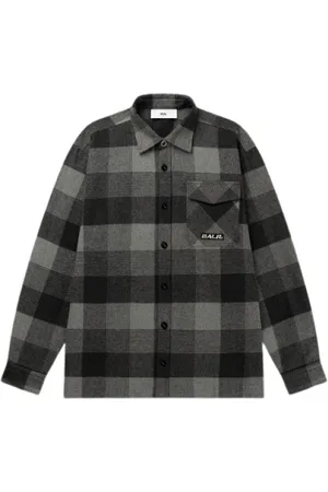 BALR. Skjorte, Herre, Grå, S, Ikonskjorte med nummer 10 flannel