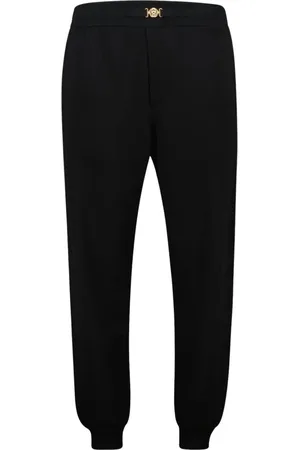 VERSACE Bukser, Herre, Sort, M, Cashmere, Luksus joggingbukser Forår-Sommer 2025