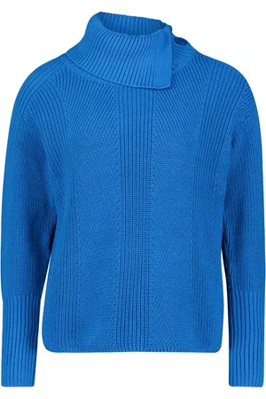 Betty Barclay Strik, Dame, Blå, S, Chunky Strik Turtleneck Sweater