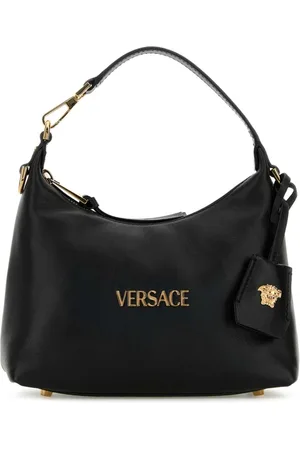 VERSACE Taske, Dame, Sort, ONE SIZE, Læder, Sort læder Hobo Håndtaske