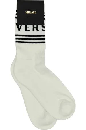 VERSACE Undertøj, Herre, Hvid, M, Bomuld, Strækbar Bomuldsblandings Hvide Sokker