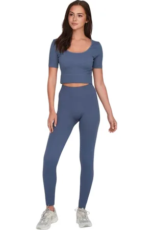 ONLY Sport, Dame, Blå, XS, Sømløse højtaljede sportsleggings