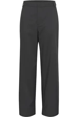 Kaffe Bukser, Dame, Sort, 2XL, Bomuld, Vide bukser med elastisk talje