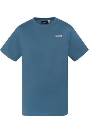 Schott NYC Top, Herre, Blå, M, Bomuld, Blå Logo Bomuld T-shirt