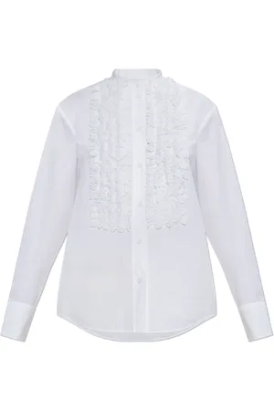 Jil Sander Bluser & Skjorter, Dame, Hvid, S, Bomuld, Bluse med Jabot