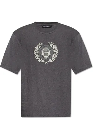 Dolce & Gabbana Top, Herre, Grå, 2XL, Trykt T-shirt