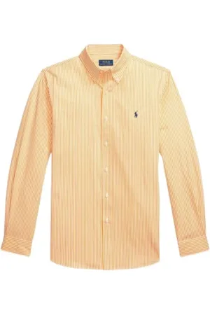 Ralph Lauren Skjorte, Herre, , L, Bomuld, Stribet bomuldspoplin skjorte