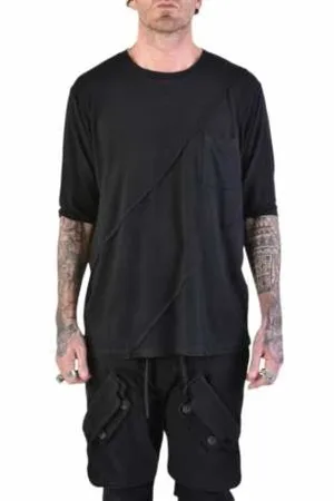 LA HAINE INSIDE US Top, Herre, Sort, XL, Bambus, Sort Bambus T-shirt Korte Ærmer Lomme