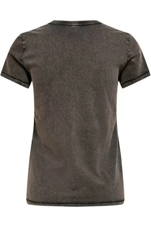 ONLY Top, Dame, Sort, S, Uld, Kortærmet trykt T-shirt