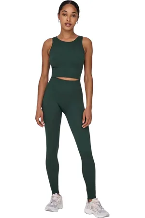 ONLY Sport, Dame, Grøn, XS, Sømløse højtaljede sportsleggings